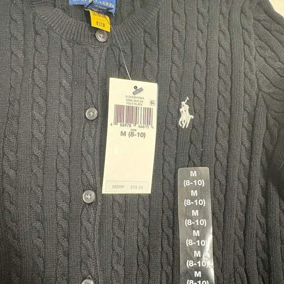 Polo by Ralph Lauren Black Cable Knit Sweater - Picture 2 of 3